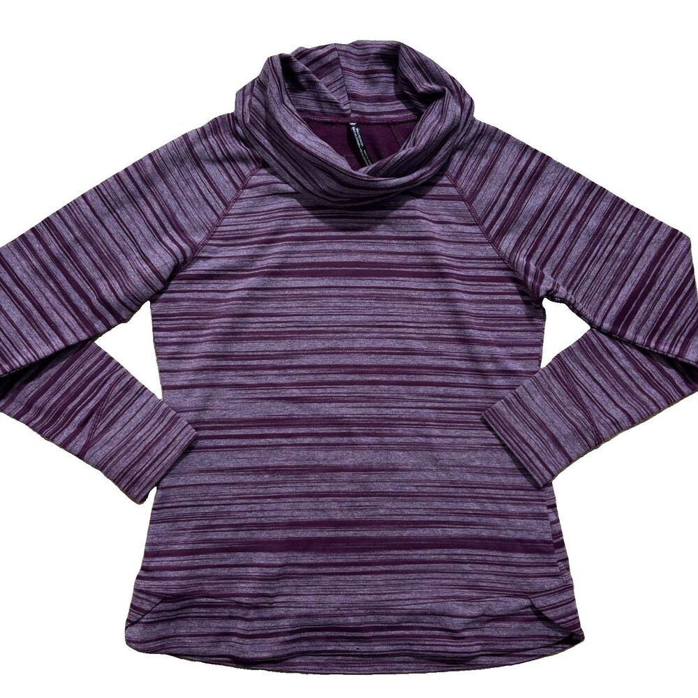 Kuhl Piper Cowl Neck Pullover Women’s Small Striped Purple Long Sleeve Top